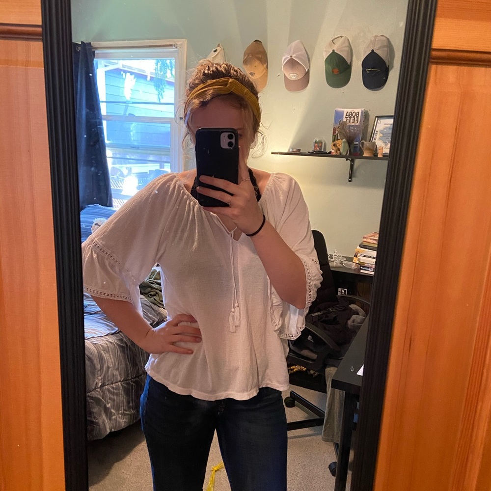 White flowy shirt